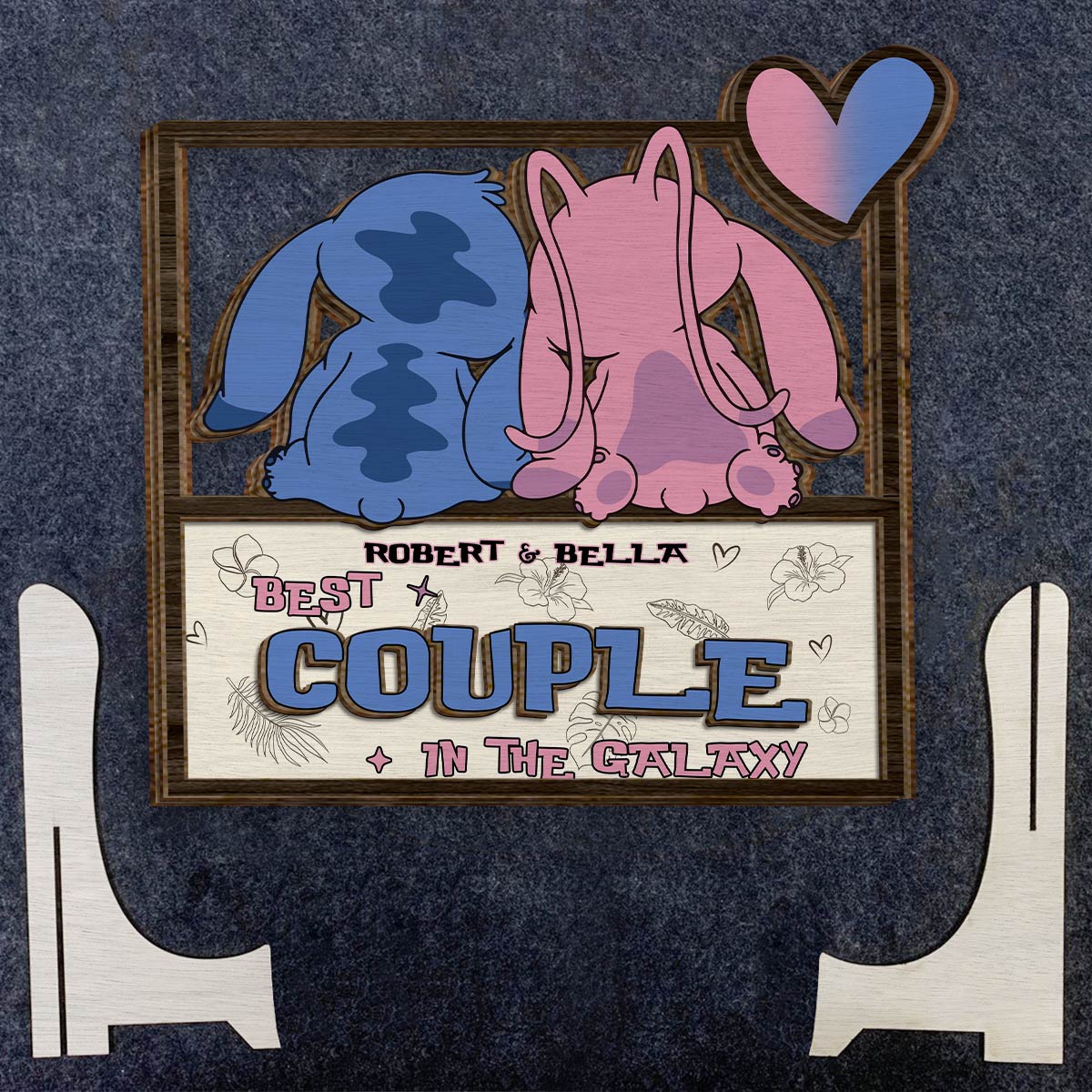 Custom Ohana 2 Layered Wood Sign Gift for Couple Anniversary 2 Layered Wood Sign GradoCreations