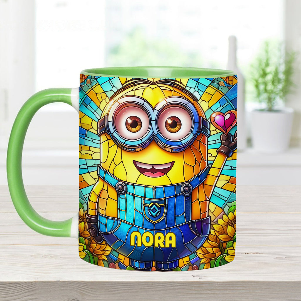 Personalized Minion Accent Mug Custom Name Gift for Kids Accent Mug GradoCreations