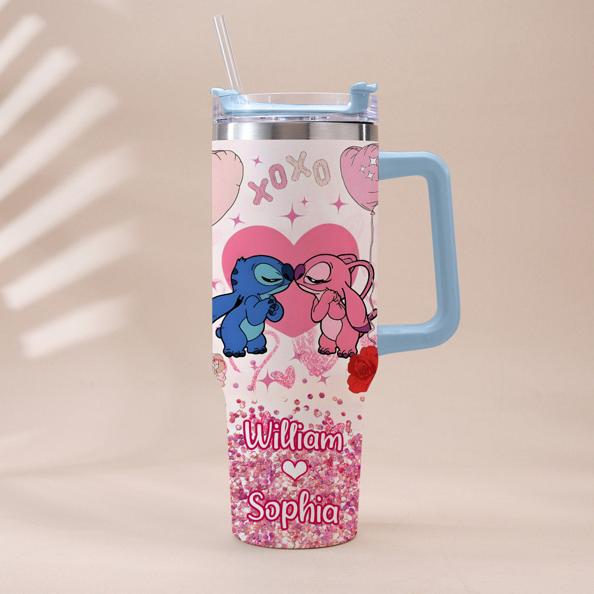 Personalized Ohana Tumbler with Handle Custom Name Gift for Couples Tumbler With Handle GradoCreations