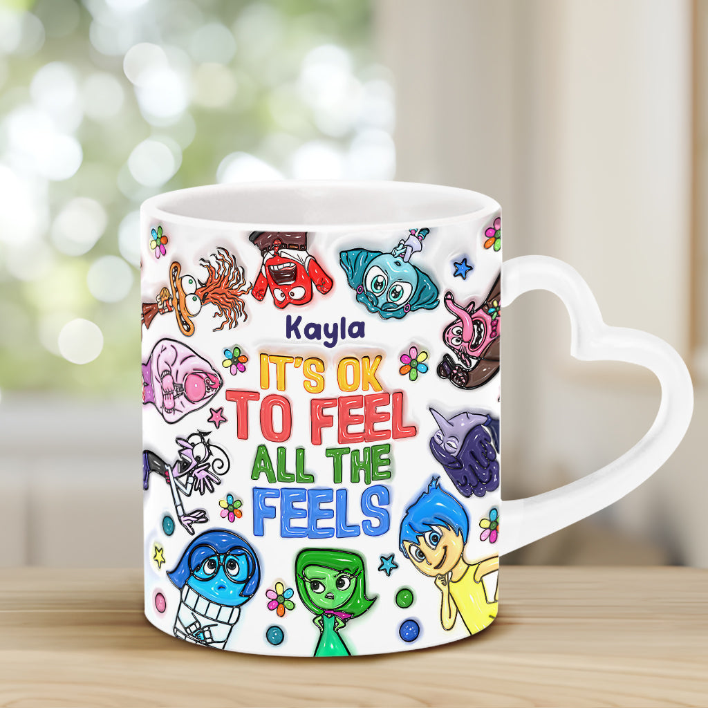 Personalized Heart Handle Mug Custom Name Gift for Mom Heart Handle Mug GradoCreations