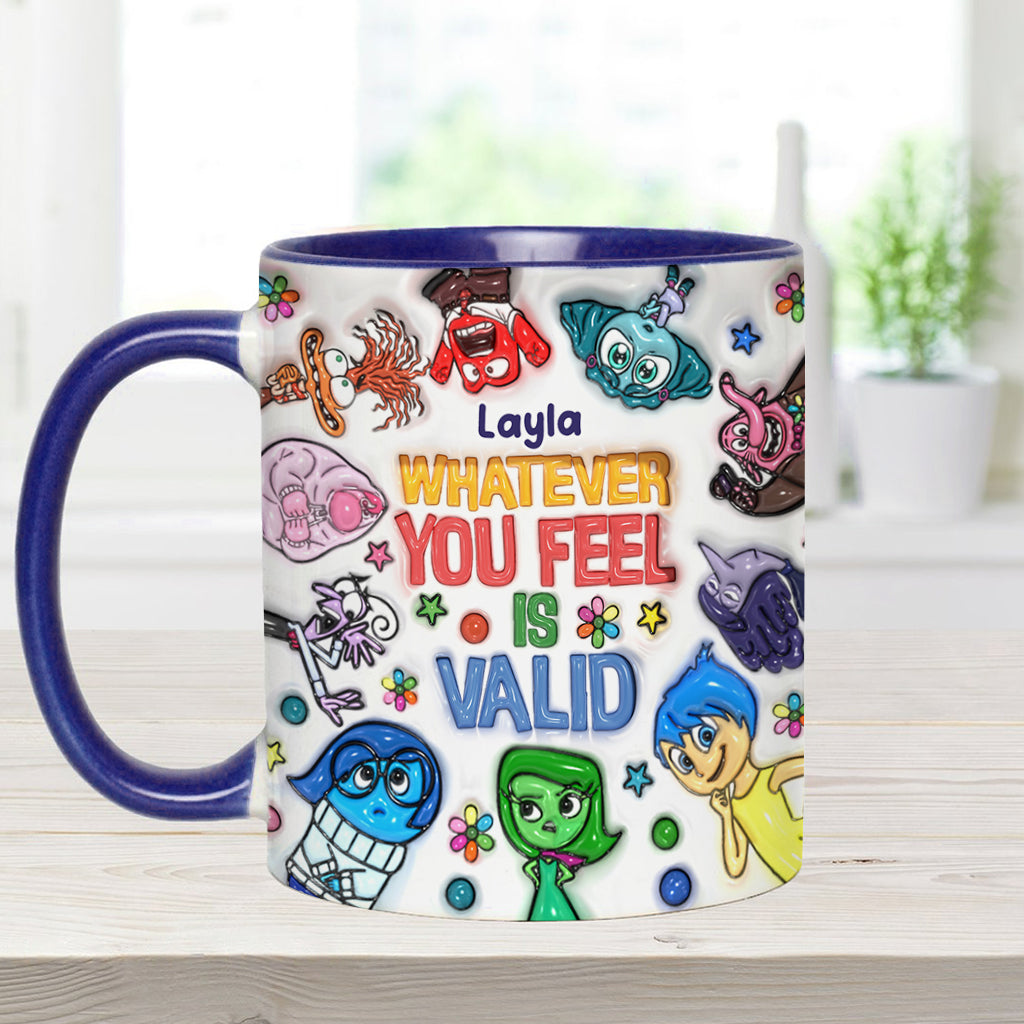 Personalized Accent Mug Whatever You Feel Valid Gift for Kids Accent Mug GradoCreations