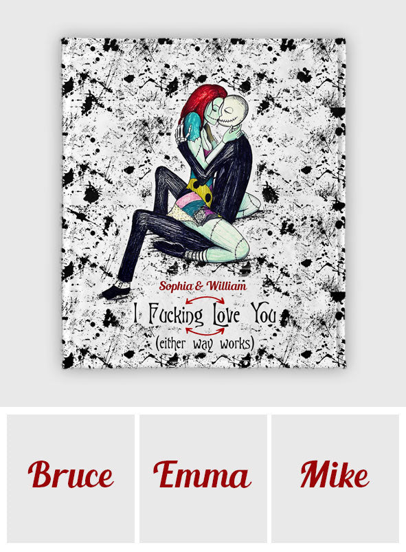 Personalized Nightmare Blanket Custom Name Gift for Couples Blanket GradoCreations
