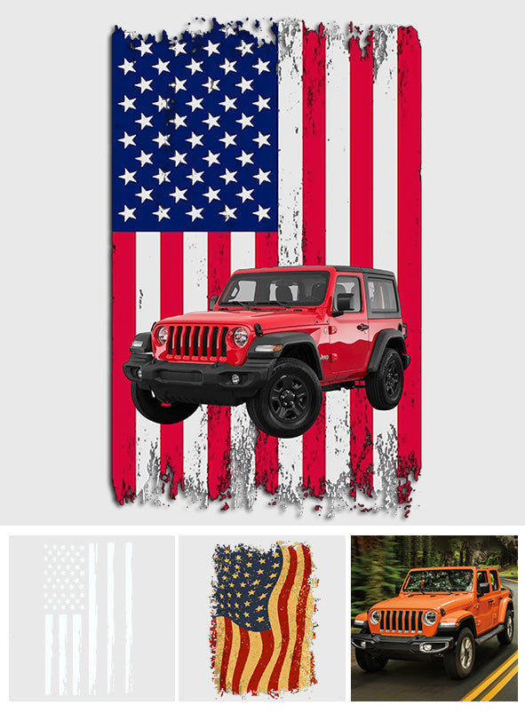 Personalized American Flag Car Decal Die Cut Custom Design Decal Die Cut GradoCreations