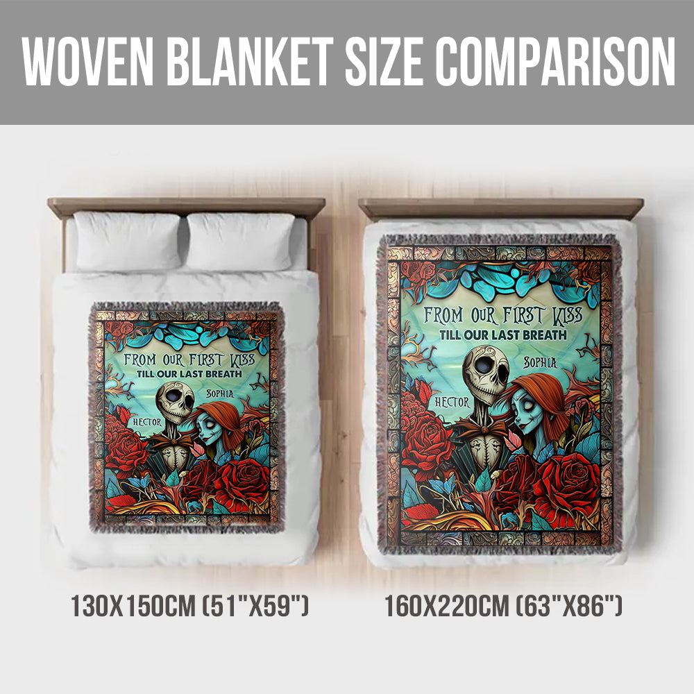 Personalized Woven Blanket Custom Couple Design Gift for Christmas Woven Blanket GradoCreations