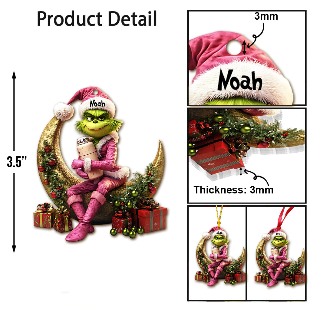 Personalized Naughty Green Lady Christmas Ornament Custom Name Gift Ornament GradoCreations