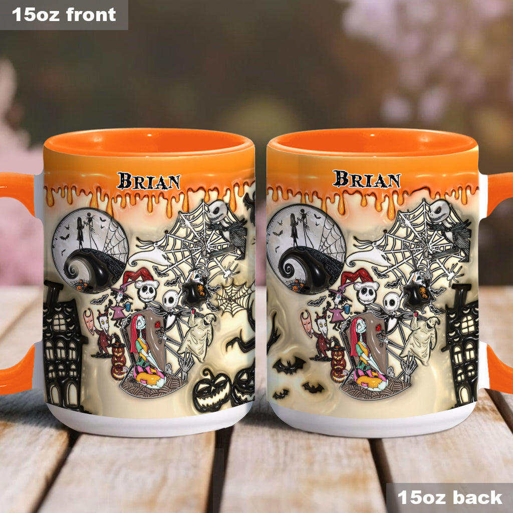 Personalized Halloween Accent Mug Custom Name Gift Idea Accent Mug GradoCreations