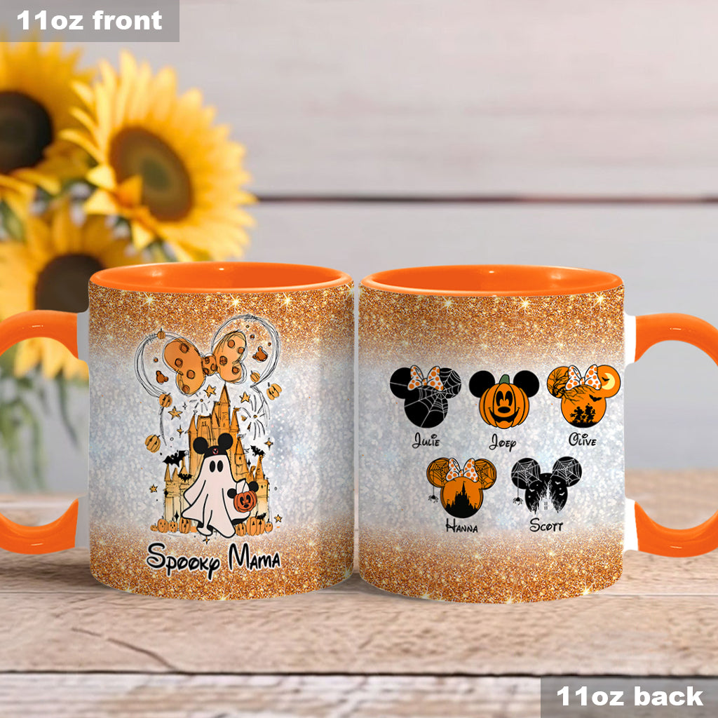 Personalized Spooky Mama Halloween Accent Mug Gift for Mom Accent Mug GradoCreations