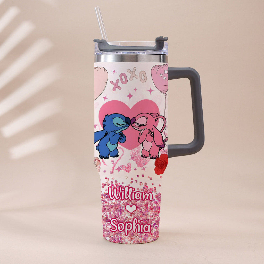 Personalized Ohana Tumbler with Handle Custom Name Gift for Couples Tumbler With Handle GradoCreations