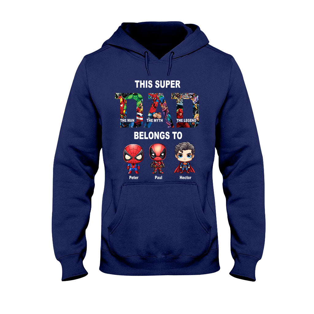 Personalized Super Dad T-shirt Custom Names Gift for Father's Day T-shirt & Hoodie GradoCreations