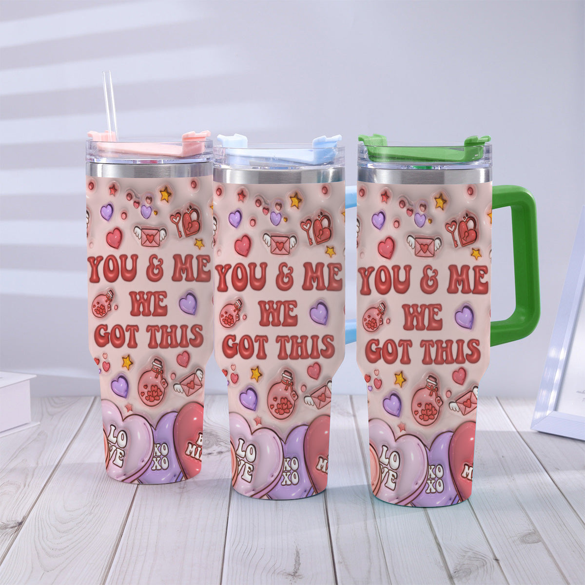 Personalized Mouse Ears Couple Tumbler with Handle for Engagement Tumbler With Handle GradoCreations