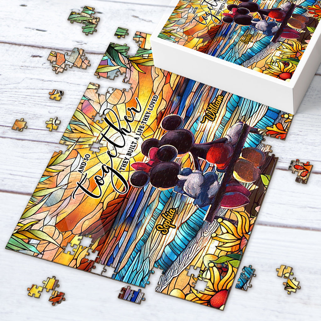 Personalized Couple Jigsaw Puzzle Unique Gift for Engagement Anniversary Jigsaw Puzzle GradoCreations
