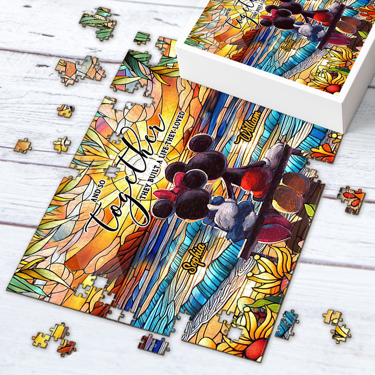 Personalized Couple Jigsaw Puzzle Unique Gift for Engagement Anniversary Jigsaw Puzzle GradoCreations