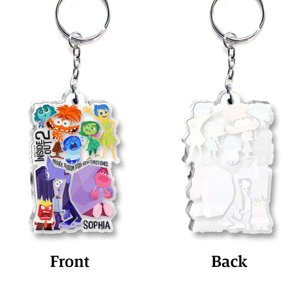 Personalized Acrylic Keychain Custom Name Inside Out Design Gift One-sided Custom Shaped Keychain GradoCreations