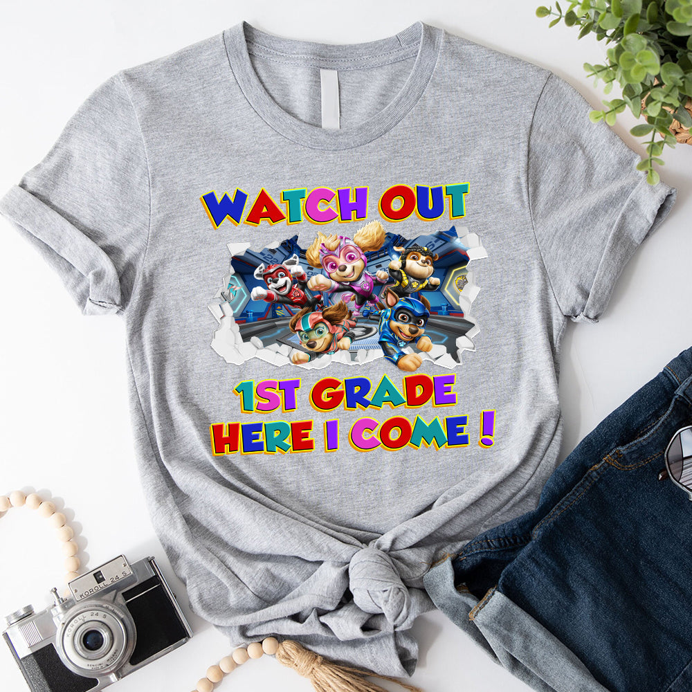 Personalized Kids T-Shirt with Watch Out Design for Back to School Kid Shirt GradoCreations