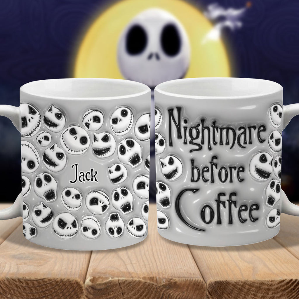 Personalized Nightmare Before Coffee Mug with Custom Name Mug GradoCreations