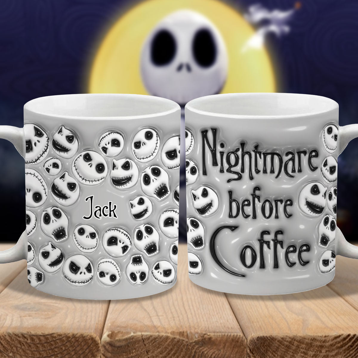 Personalized Nightmare Before Coffee Mug with Custom Name Mug GradoCreations