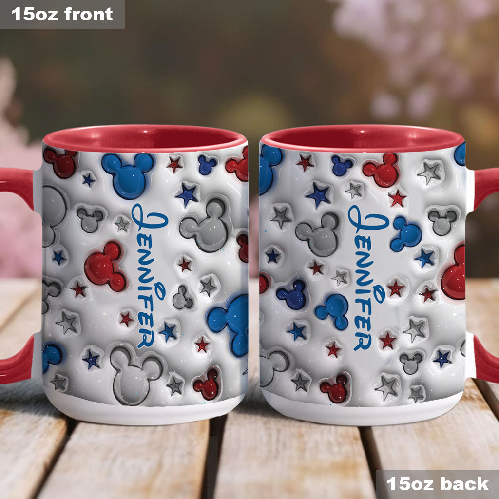 Personalized Mickey Mouse Accent Mug Custom Name Star Design Gift Accent Mug GradoCreations