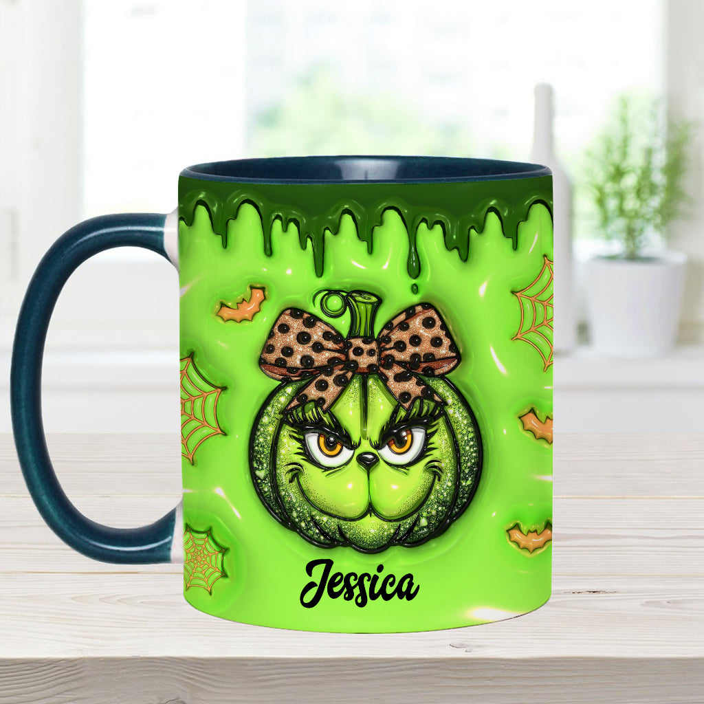 Personalized Grinch Accent Mug Custom Name Holiday Gift Accent Mug GradoCreations