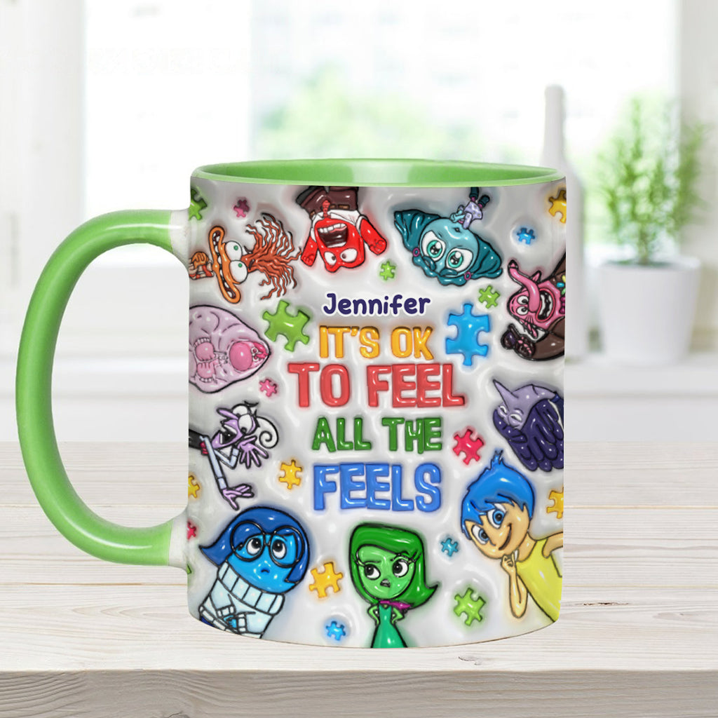 Personalized Autism Awareness Accent Mug Custom Name Gift Accent Mug GradoCreations