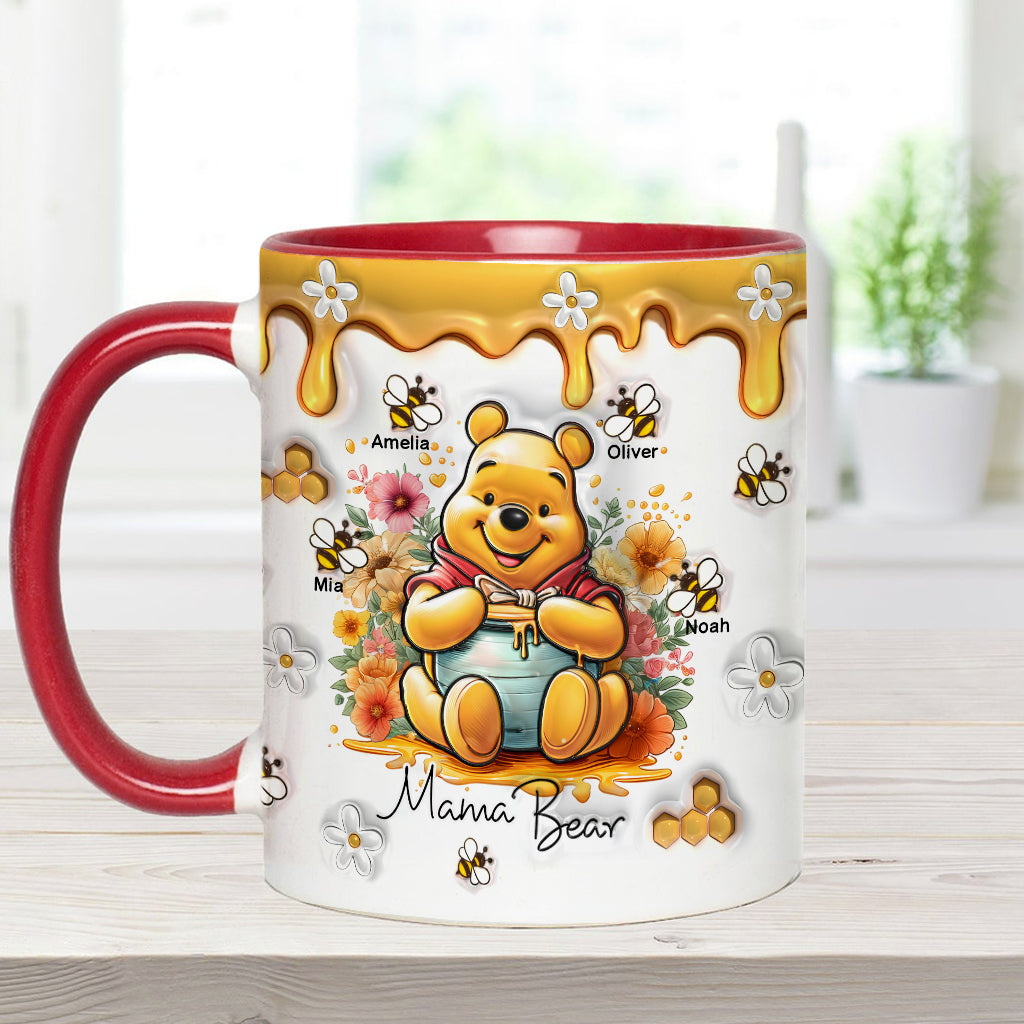 Personalized Mama Bear Accent Mug Custom Name Gift for Mom Accent Mug GradoCreations
