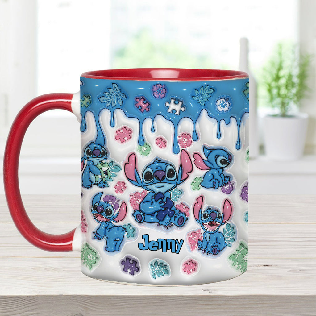 Personalized Autism Awareness Accent Mug Custom Name Gift Accent Mug GradoCreations