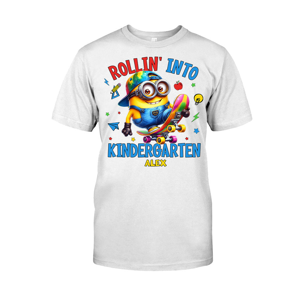 Personalized Kids T-Shirt Rollin Into Kindergarten Custom Name T-shirt & Hoodie GradoCreations