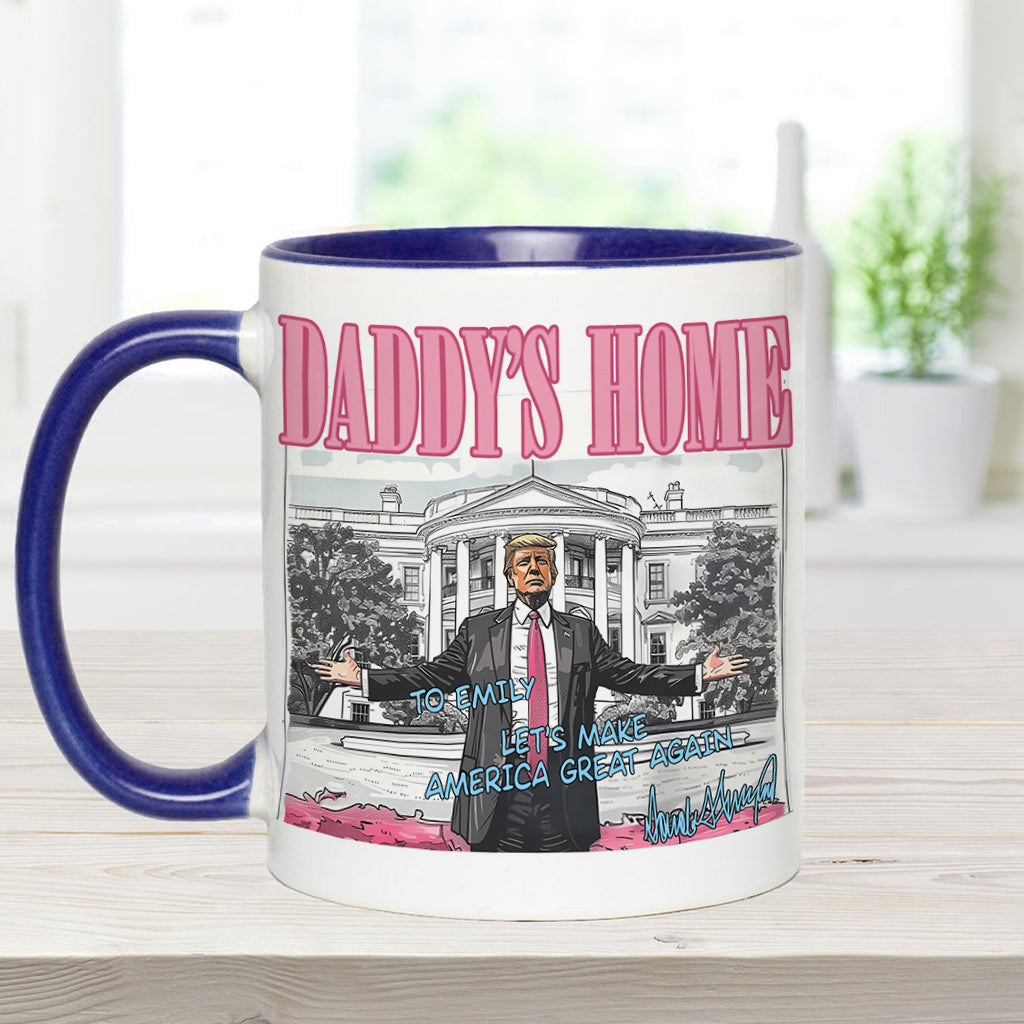 Personalized Two-Tone Accent Mug Custom Name Gift for Dad Accent Mug GradoCreations
