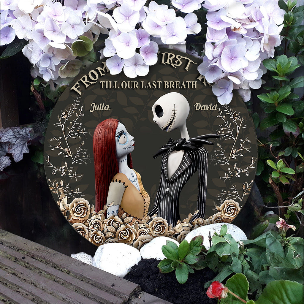 Personalized Round Slate Stone First Kiss Gift for Couples Round Shaped Stone GradoCreations