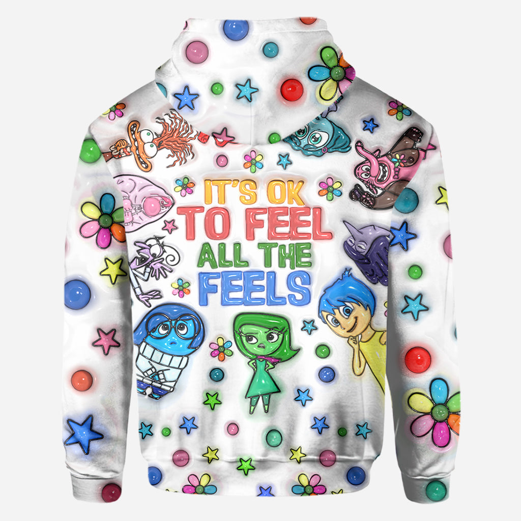 Personalized All Over Shirt with Fun 'All The Feels' Design for Kids All Over Shirt GradoCreations