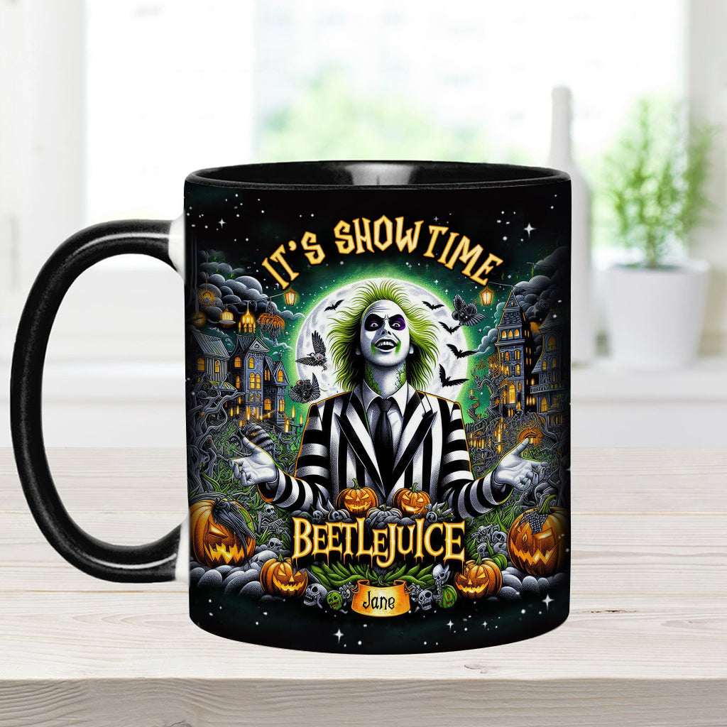 Personalized Beetlejuice Accent Mug Custom Name Gift for Halloween Accent Mug GradoCreations