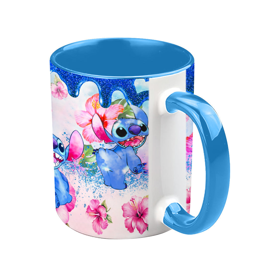 Personalized Ohana Accent Mug Colorful Floral Design Gift Accent Mug GradoCreations