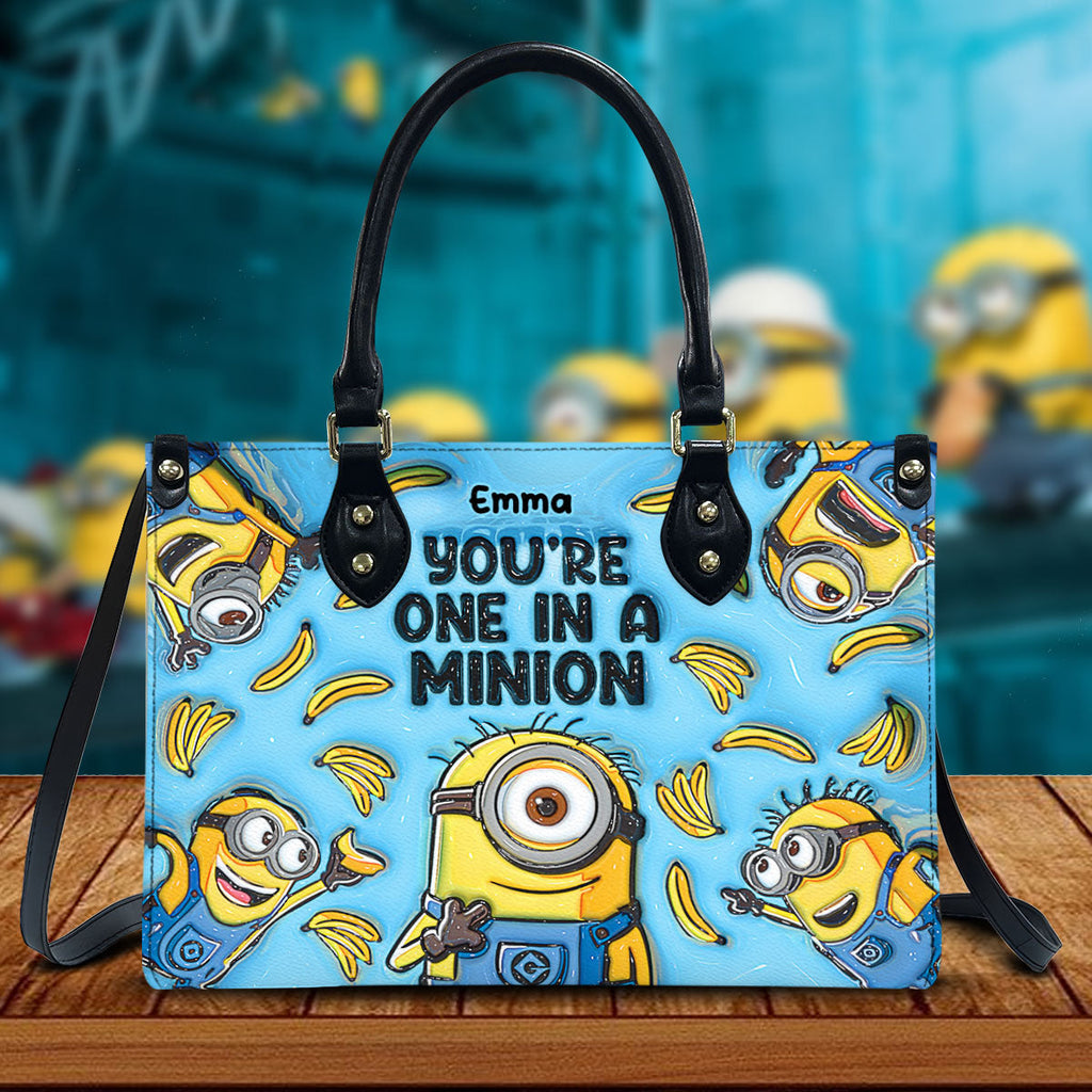 Personalized Minion Leather Handbag with Custom Name Gift for Her Leather Handbag 2 GradoCreations