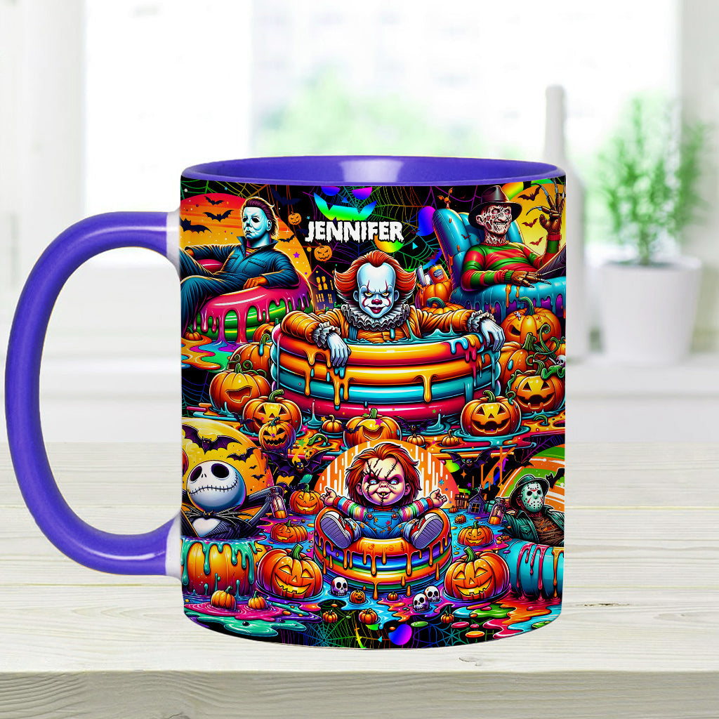 Personalized Halloween Accent Mug Custom Name Unique Gift Accent Mug GradoCreations
