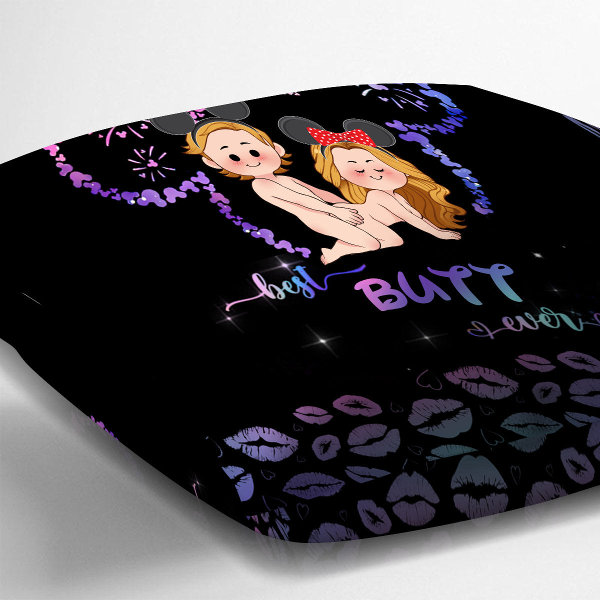 Personalized Best Butt Ever Mouse Ears Throw Pillow for Couples Throw Pillow GradoCreations
