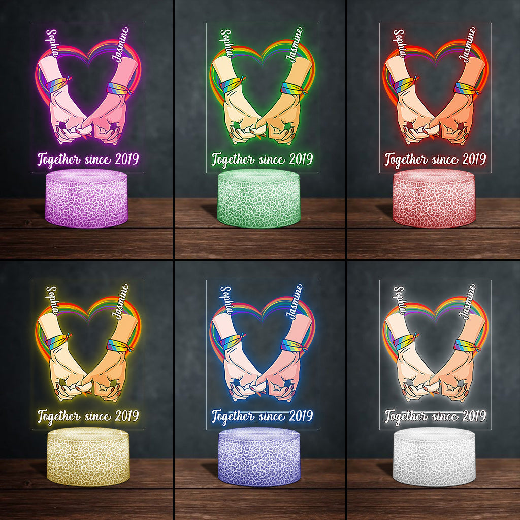 Personalized LGBT Support Shaped Plaque Light Base Gift Shaped Plaque Light Base GradoCreations