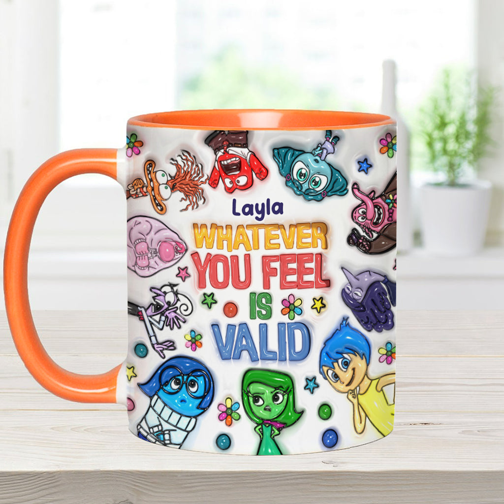 Personalized Accent Mug Whatever You Feel Valid Gift for Kids Accent Mug GradoCreations