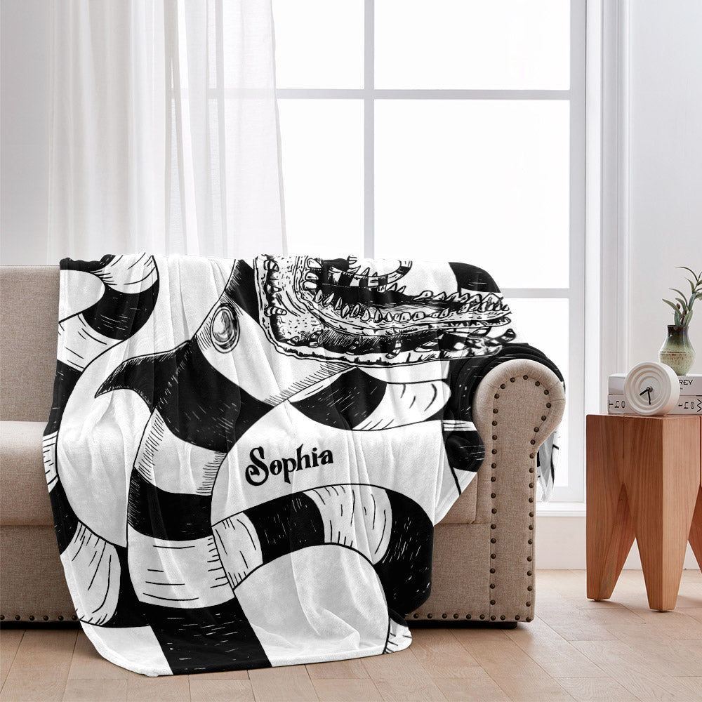Personalized Halloween Movie Blanket Custom Name Gift Blanket GradoCreations