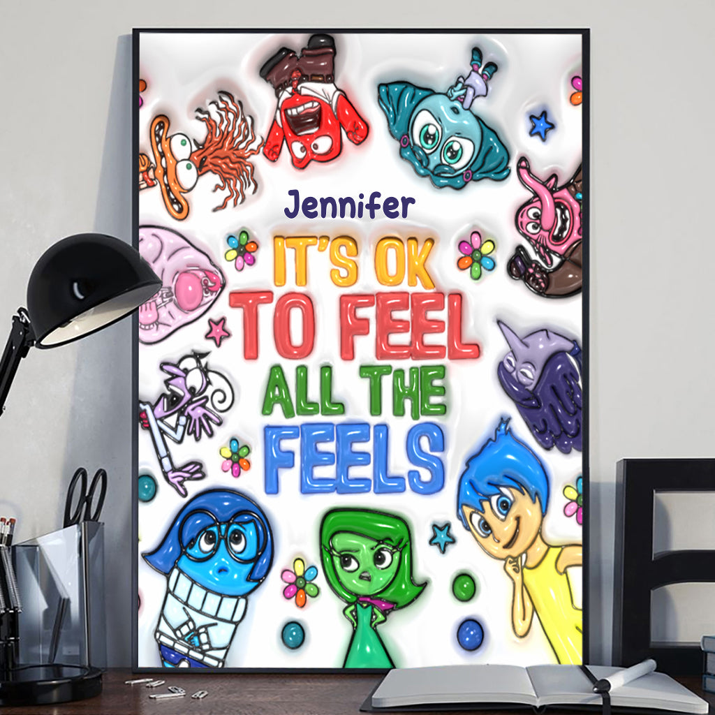 Personalized Canvas Print It's Ok To Feel All The Feels Gift for Kids Canvas And Poster GradoCreations