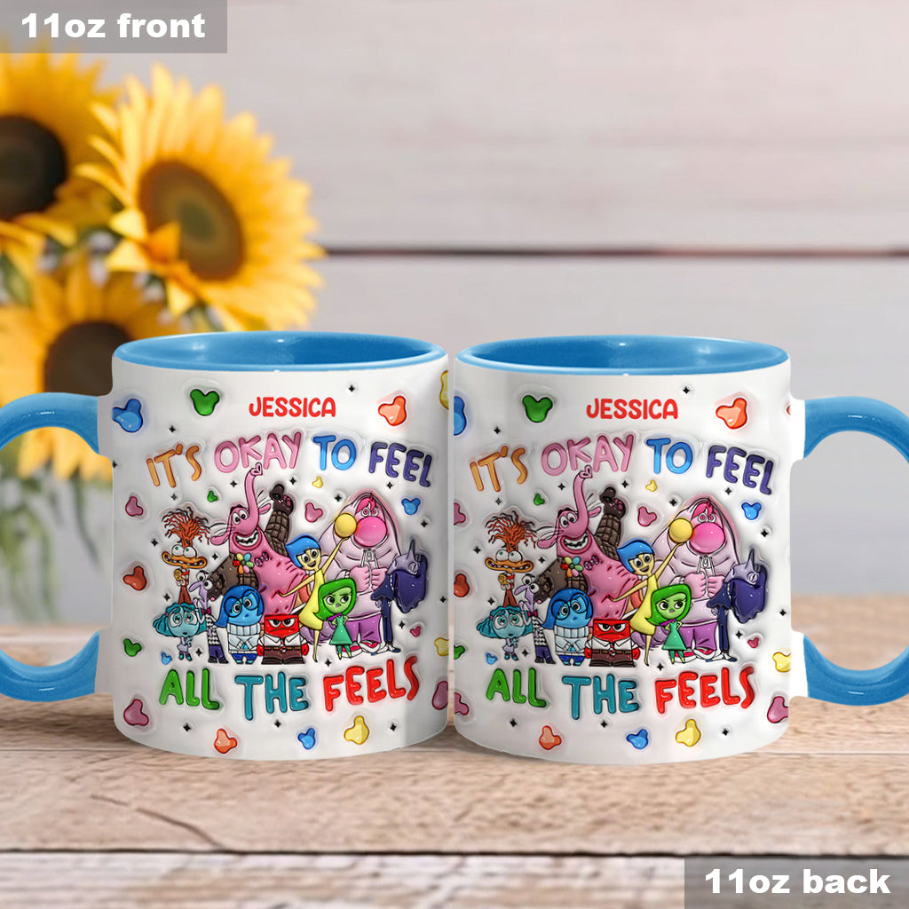 Personalized Ceramic Accent Mug Custom Name Feelings Gift Accent Mug GradoCreations