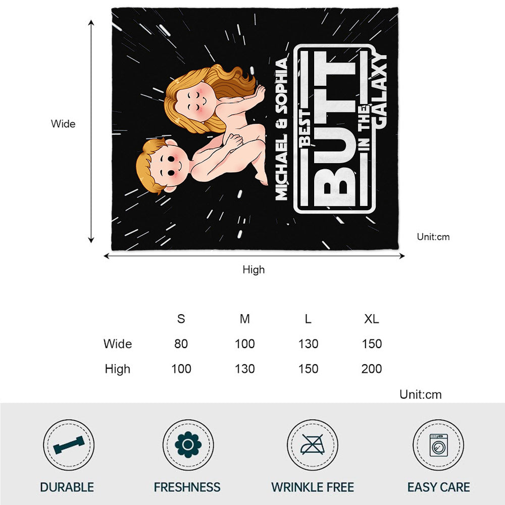 Personalized Best Butt in the Galaxy Blanket for Couples Blanket GradoCreations