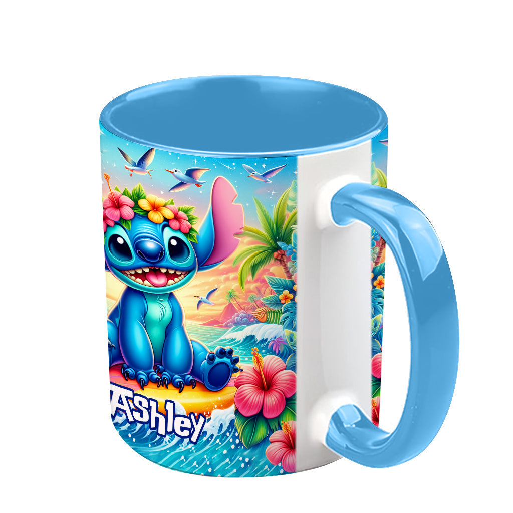 Personalized Ohana Accent Mug Custom Name Tropical Gift Accent Mug GradoCreations