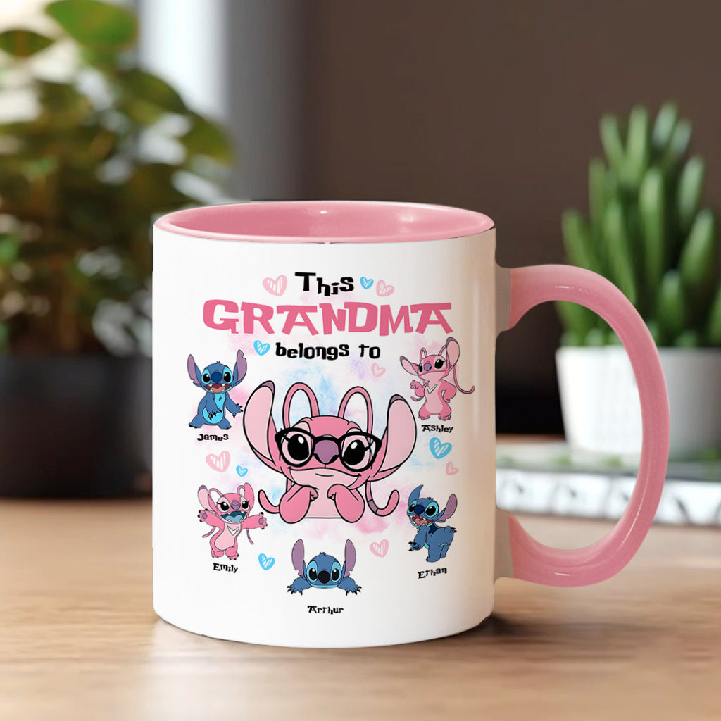 Personalized Accent Mug This Grandma Belongs To Custom Name Gift Accent Mug GradoCreations