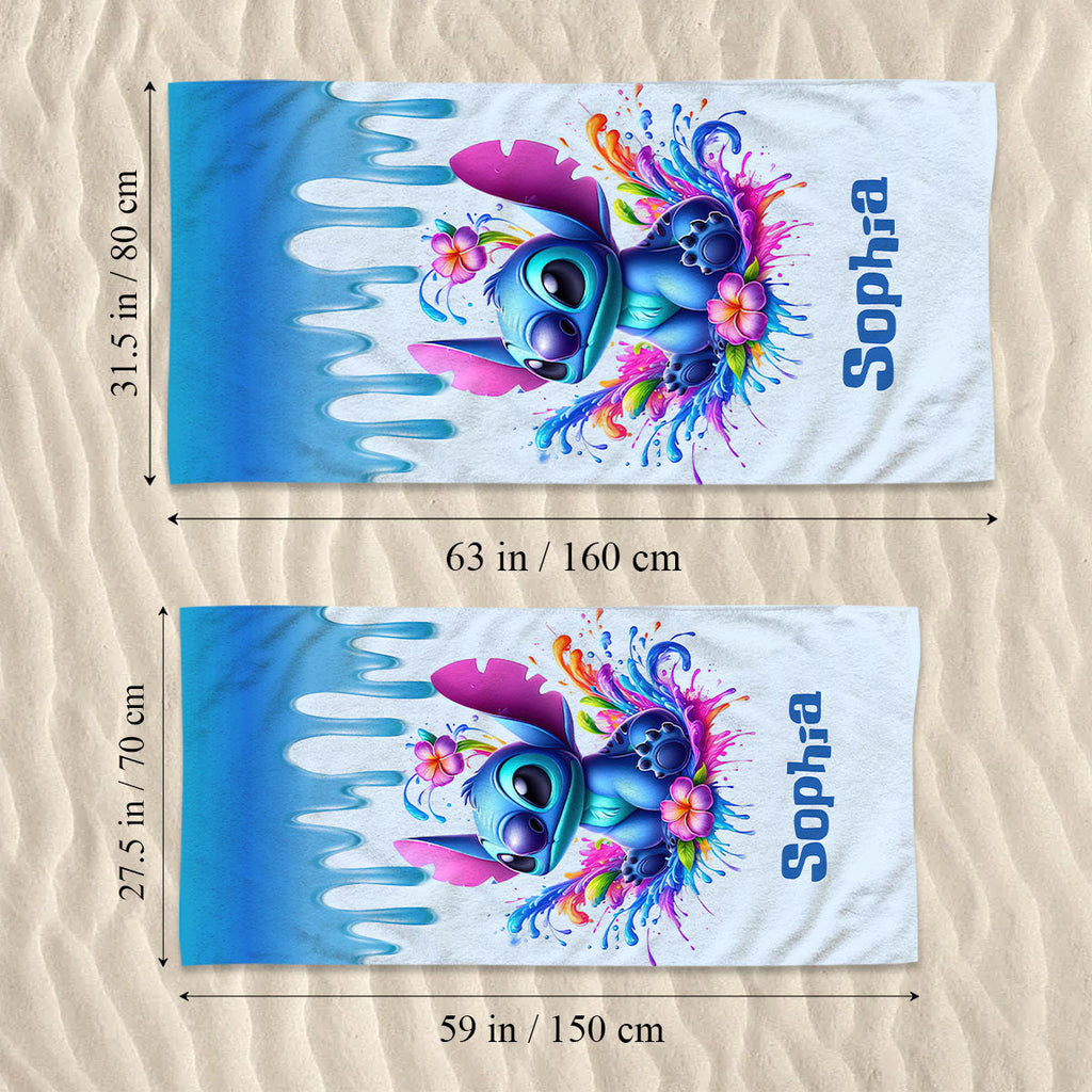 Personalized Ohana Beach Towel Custom Name Gift for Summer Beach Towel GradoCreations