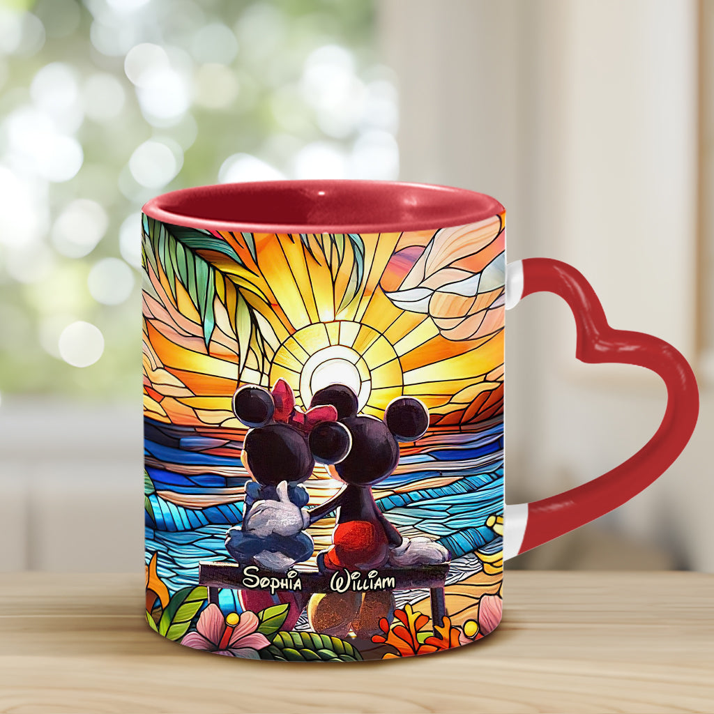Personalized Heart Handle Mug Custom Name Gift for Couple Heart Handle Mug GradoCreations