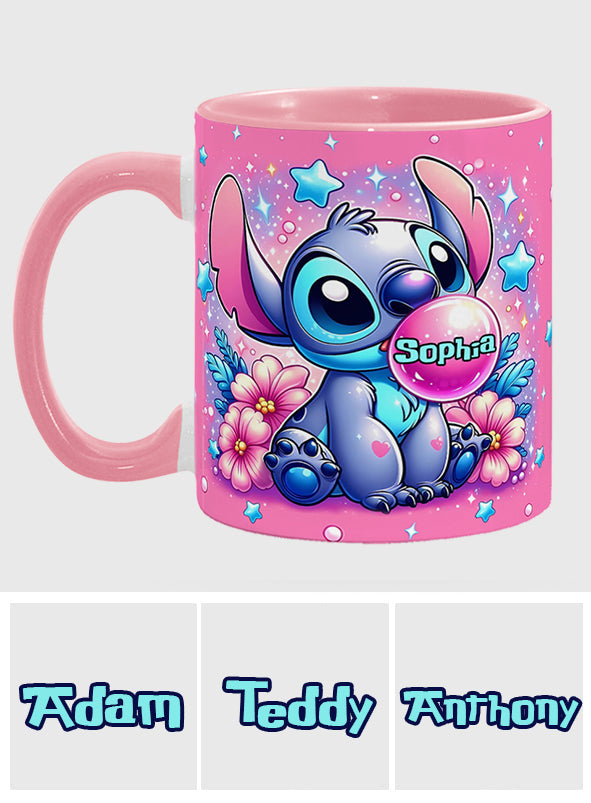 Personalized Pink Accent Mug Custom Name Gift for Birthday Accent Mug GradoCreations