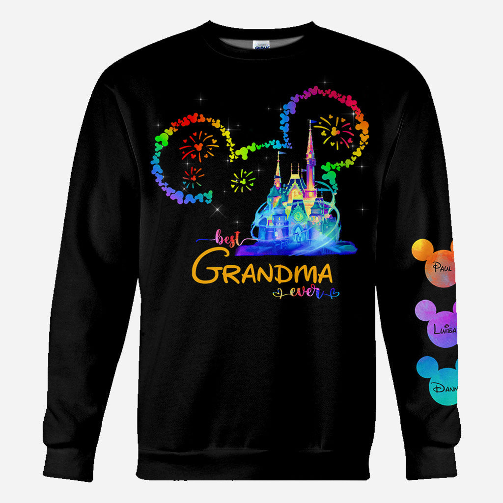 Personalized Colorful Mouse Ear All Over Shirt Gift for Grandma All Over Shirt GradoCreations