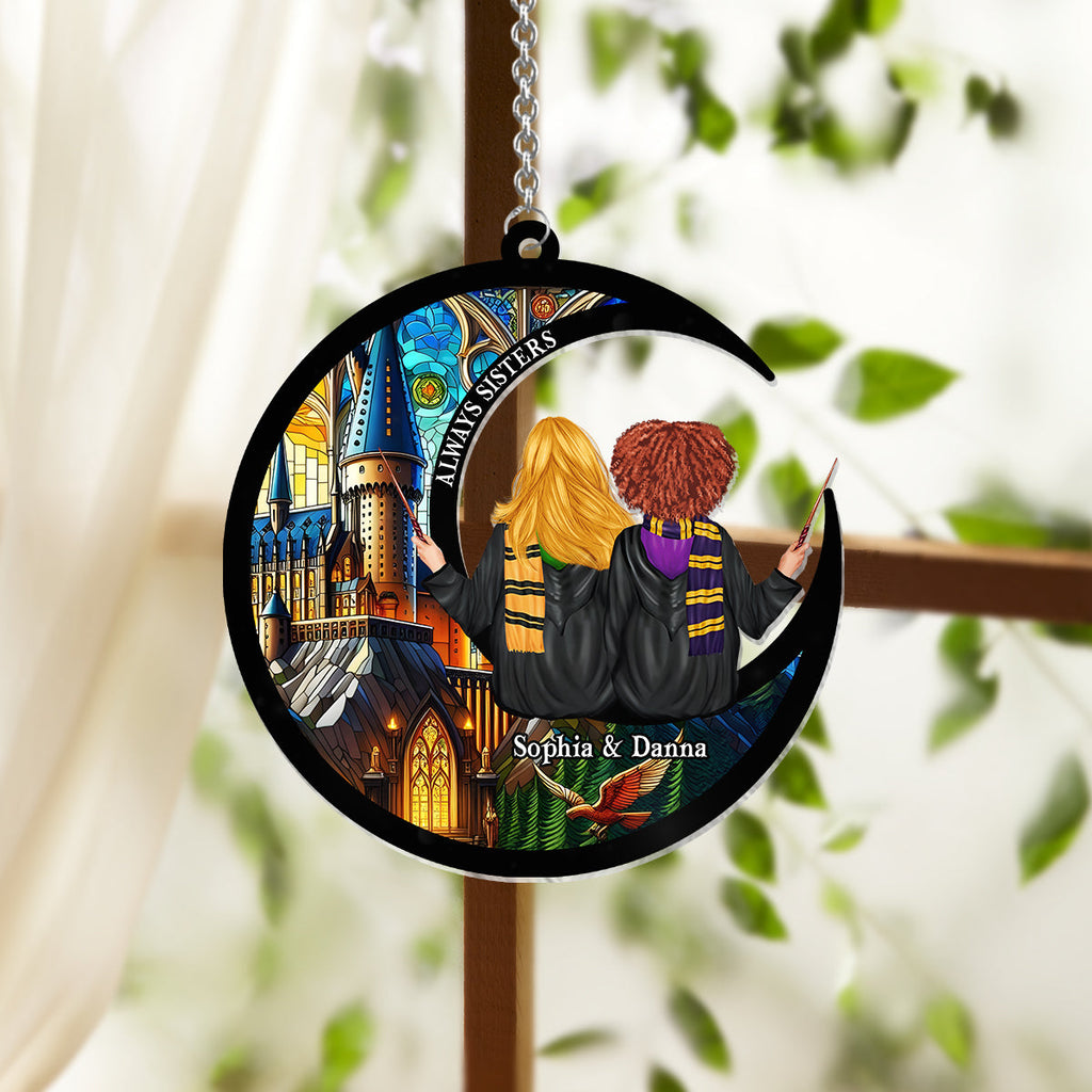 Personalized Always Sisters Suncatcher Ornament Gift for Besties Window Hanging Suncatcher Ornament GradoCreations