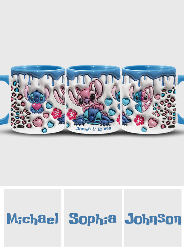 Personalized Ohana Accent Mug Custom Name Gift for Couples Accent Mug GradoCreations