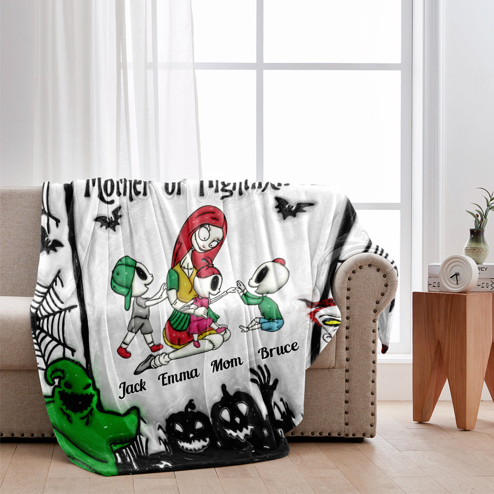 Personalized Nightmare Blanket with Family Design | Great Gift for Mom Blanket GradoCreations