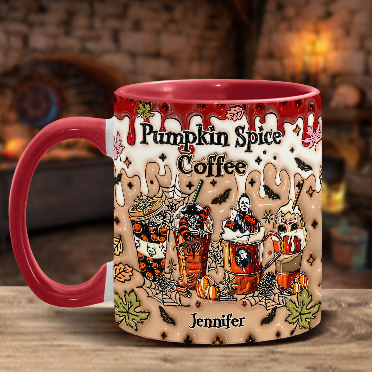 Personalized Pumpkin Spice Latte Accent Mug Custom Name Gift Accent Mug GradoCreations